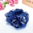 thumbnail image 1 of Fashion Parties Daily Use Lace Double Layer Rhinestone Flower Hair Scrunchies Rubber Hairbands Elastic Hair Bands Hair Ties BLUE, 1 of 7