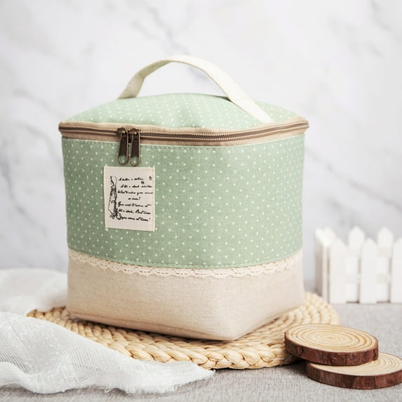 Cotton and Linen Waterproof Portable Insulation Bag Portable Multifunction Travel Cosmetic Bag Make Up Bag Black/Green/Yellow