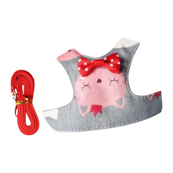 Fashion Pattern Print Pet Harness Rope for Small Squirrels Easy Wear Vest for Walking Training Outdoor Activity