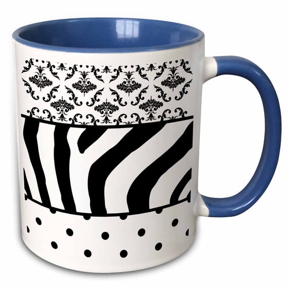 3drose, Fashion Patterns, 15oz Two-tone Blue Mug