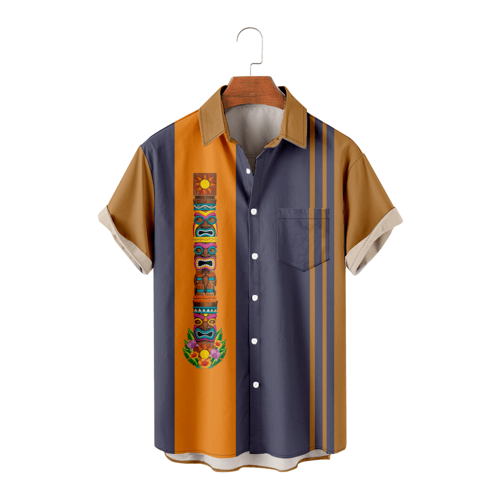 Fashion Patterns Big & Tall Men Button Down Short Sleeve Shirt Aloha