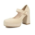 thumbnail image 1 of Fashion Peep Toe Heels for Women – Sexy Stilettos for Special Nights Elegant Women's High Heels Retro Mary Jane Shoes Heeled Square Toe Dressy Footwear For Stylish Occasions, 1 of 1