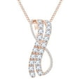 thumbnail image 1 of AFFY Fashion Pendant Necklace In 14k Rose Gold With 0.7 CT Round Cut White Natural Diamond, 1 of 1