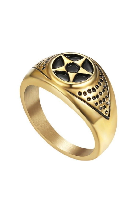 Fashion Pentacle Ring 14K White Gold Jewelry New Style Pentagram Star Ring Mens Women Finger Ring