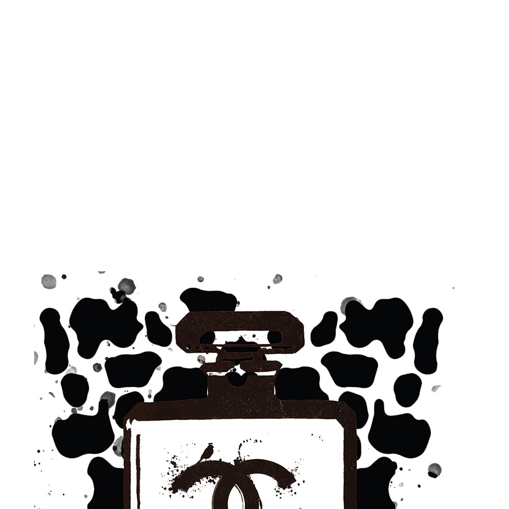 Fashion Perfume Bottle, Canvas Animal Print - 14"X14" Artwork - Multi-Color 14 x 14