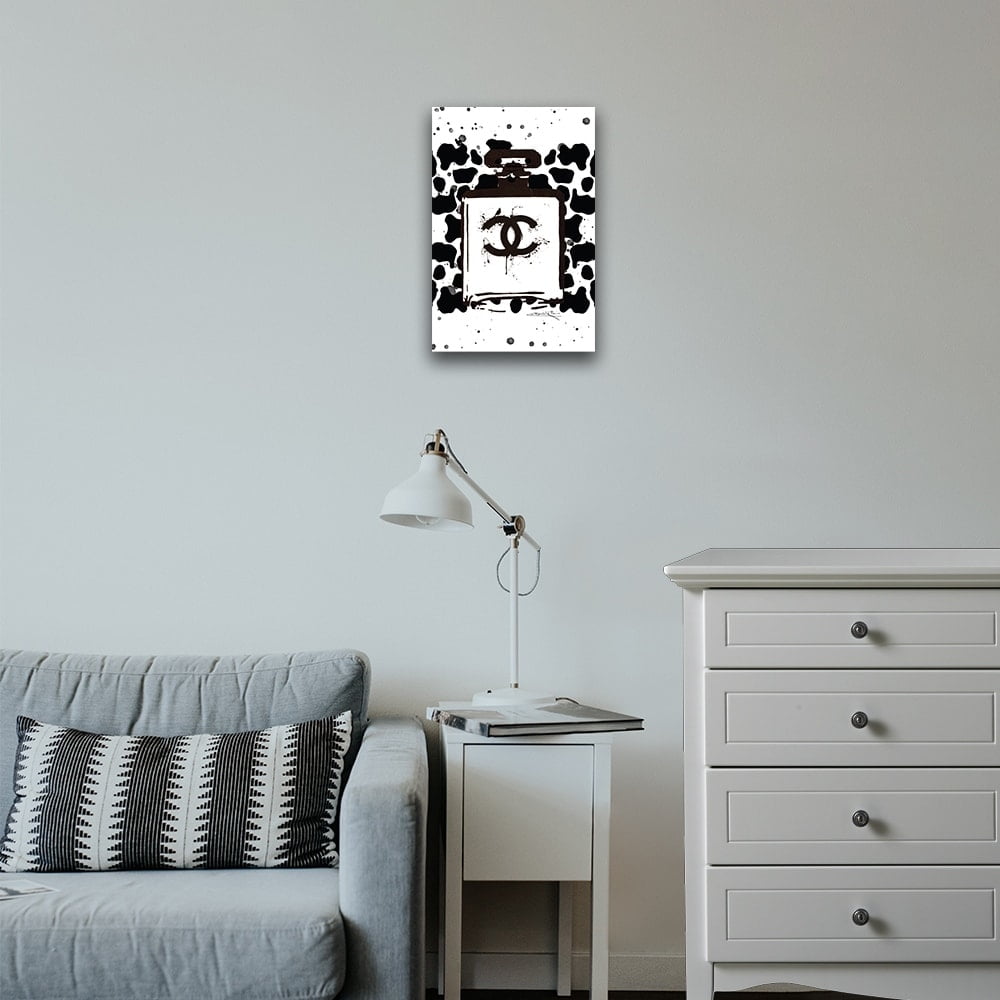 Fashion Perfume Bottle, Canvas Animal Print - 14"X14" Artwork - Multi-Color 16 x 20