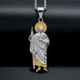 thumbnail image 1 of Fashion Personality 14K Yellow Gold Creative Statue With Rhinestone Religious God Inlaid Divine Charms Gold Color Men's Pendant, 1 of 6
