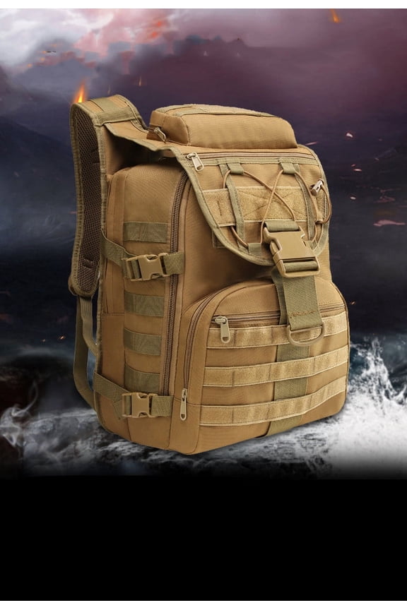 Fashion Personality Camping Multifunctional Tactical Backpack,Khaki