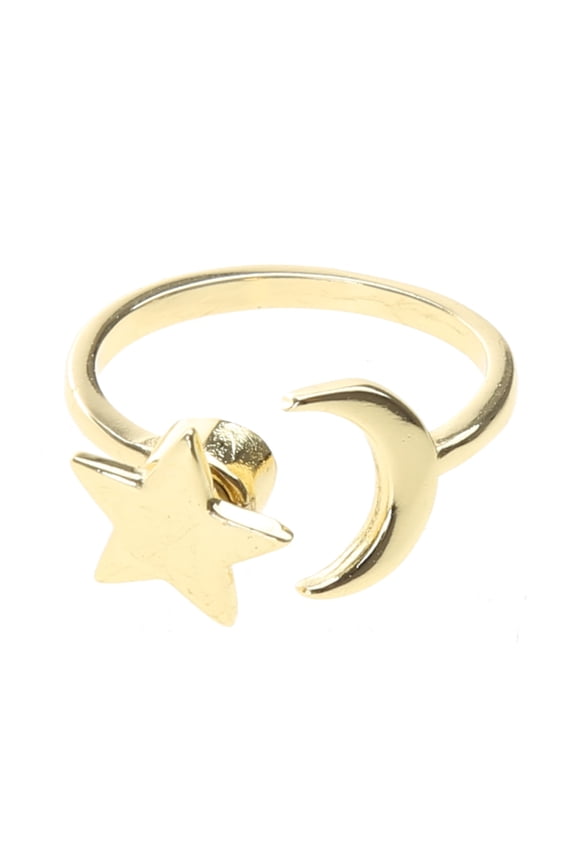 Fashion Personality Jewelry Creative Running Bead Ring Star Moon Spinning Ri
