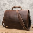 thumbnail image 1 of Fashion Personality Leather Men's Business Briefcase,Brown, 1 of 2