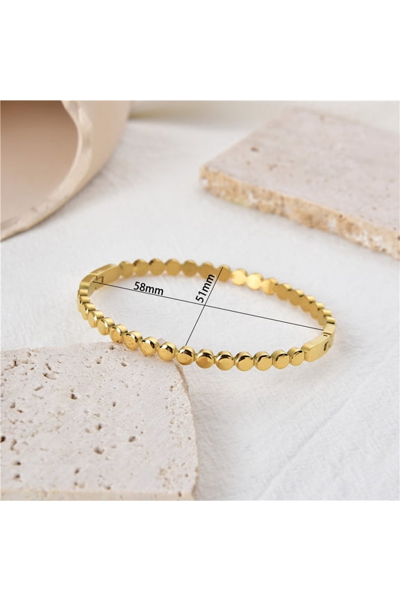 Fashion Personality Round Beads Pattern Titanium Steel Bracelet