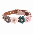 thumbnail image 1 of Fashion Pet Cat Dog Collar Bow Tie With Flower Design - Adjustable leatherCollar for Cats Puppy Small Dog, 1 of 8
