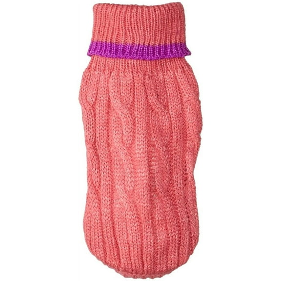 Fashion Pet Classic Cable Knit Dog Sweaters Pink - 8PKSM