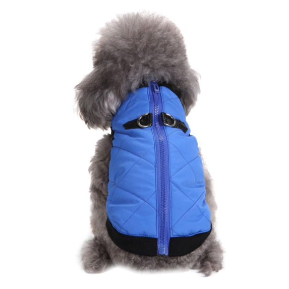 Fashion Pet Dog Winter Warm Zipper Jacket Coat with Buckle