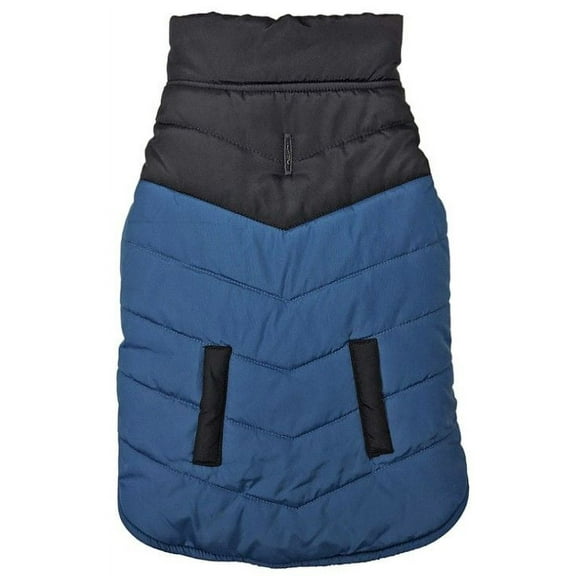 Fashion Pet Reversible Color Block Puffer Dog Jacket Blue [Dog, Apparel Coats & Slickers] XX-Large