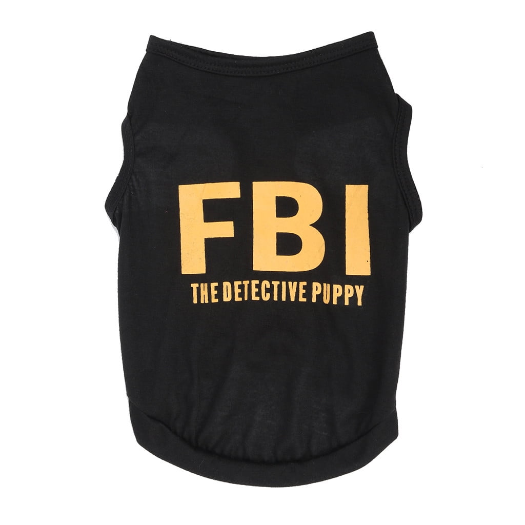 Fashion Pet Spring And Summer Breathable Classic FBI Print Vest Dog Cat Clothing Gdog Trueharness Easy On off Dog for Puppies Dog Service Vest with Name Embroide Dog Suit And Tie Walmart