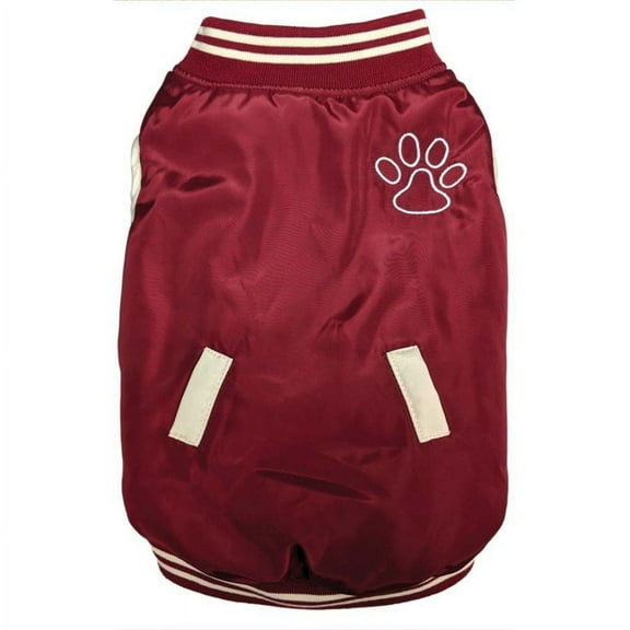 Fashion Pet Varsity Jacket Denim Cranberry, XXS