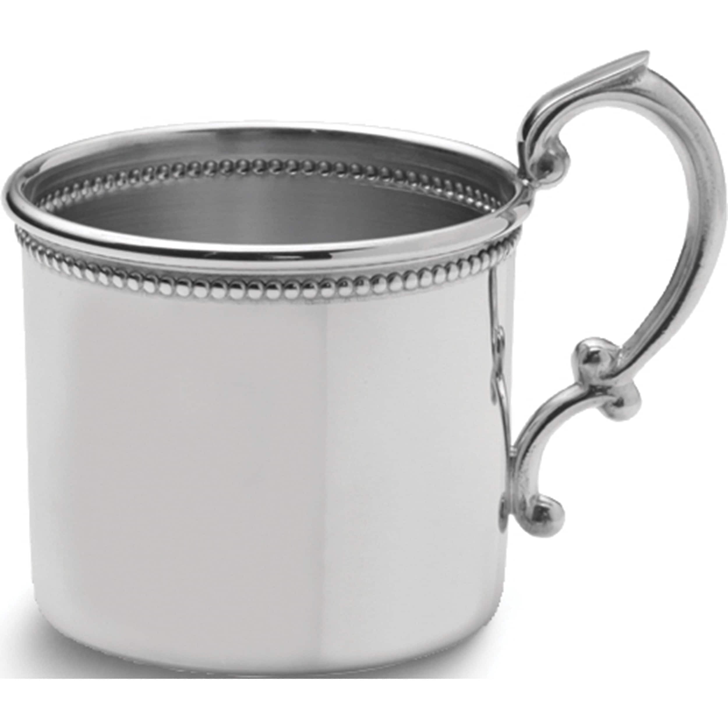 Fashion Pewter Beaded Baby Cup (2.6 X 2.6) Made In United States gp8917