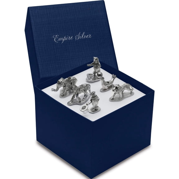 Fashion Pewter Set Of Six Circus Characters Candleholders Made In United States gp8932