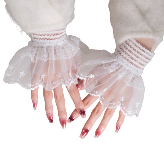 Fashion Photography Wrist Cuffs Lace Design Breathable Sheer Elasticated Cuffs Nails Art Accessories