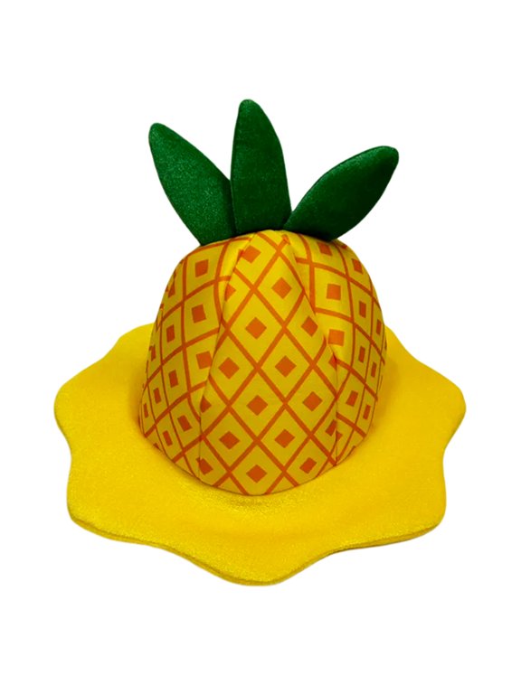 Fashion Pineapple Hat Yellow Unisex Adjustable Hat for Outdoor Beach Parties for Sun Protecting