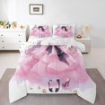 thumbnail image 1 of Fashion Pink Comforter Set Twin Size Modern Fashion Woman Dress Bedding Eiffel Tower Paris Bedding Comforter Sets Black High Heels Romantic Makeup Themed Duvet Insert Perfume Print Quilt, 1 of 6