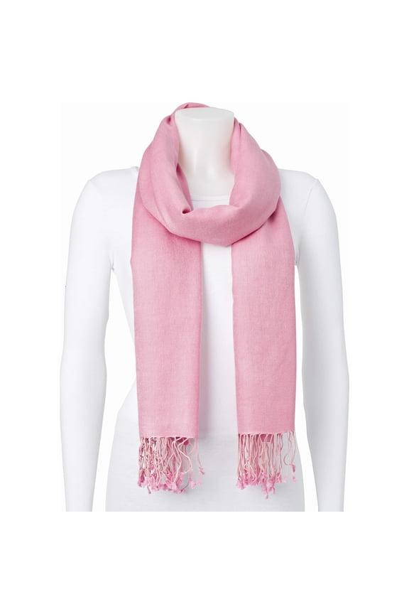 Fashion Pink Silk/Wool Blend Pashmina Scarf (80 X 28) Made In India gm8343