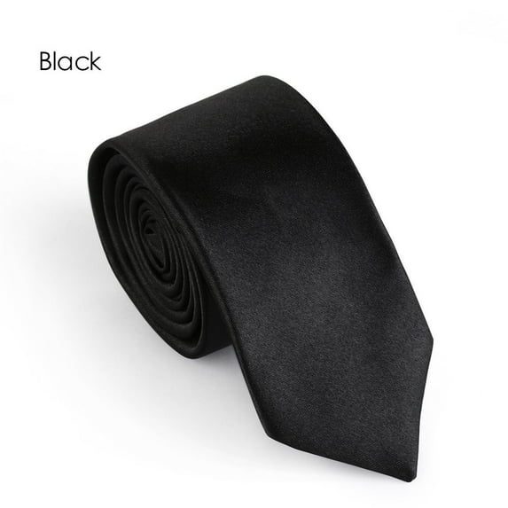 Fashion Plain Solid Neck Necktie wedding Silk Tie BLACK