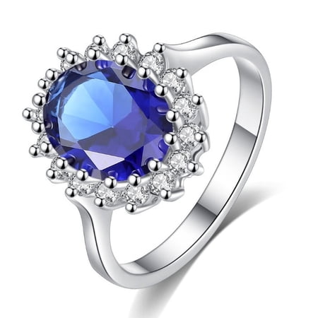 Women's Princess Ring with Sparkling Cubic Zirconia Geometric Design Fashion Jewelry White Gold Plated Copper Ring for Her Elegant Look Gift