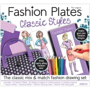 Fashion Plates Classic   Girls Fashion, Mix-and-Match Drawing Kit, Arts and Crafts, Coloring, Art Supplies, Craft Supplies, Stencils, Crayons Included, Create Your Own Fashion Designs, Ages 6+