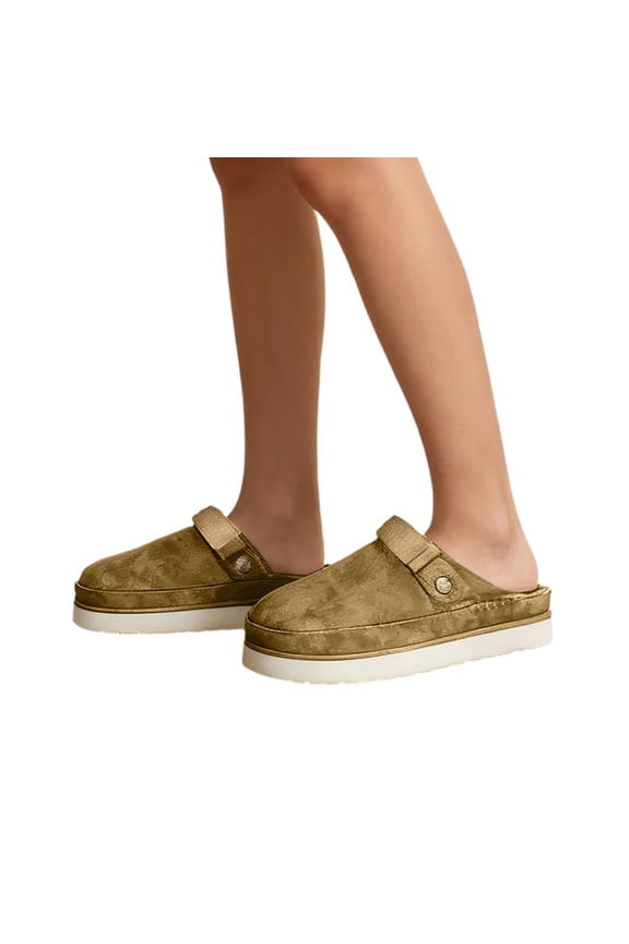 Fashion Platform Clogs Sandals for Women's Casual Adjustable Indoor Non Comfortable Outdoor Slippers Women's Mules & Clogs