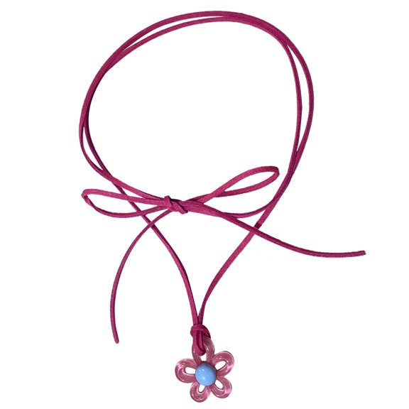 Fashion Plum Blossom Necklace Colorful Hollow Flower Pendant Choker Jewelry Women Acrylic Flower Pendant Necklace