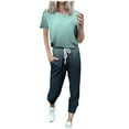 thumbnail image 1 of Fashion Plus Size 2 Picec of Sets for Womens Loose Fitting Short Sleeved Casual Sports Set, 1 of 5