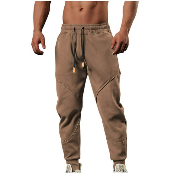 Fashion Plus Size Casual Pants for Mens Big and Tall Plicing Drawstring Cuffed Pants Sports Fitness Pants Save to 65% off!