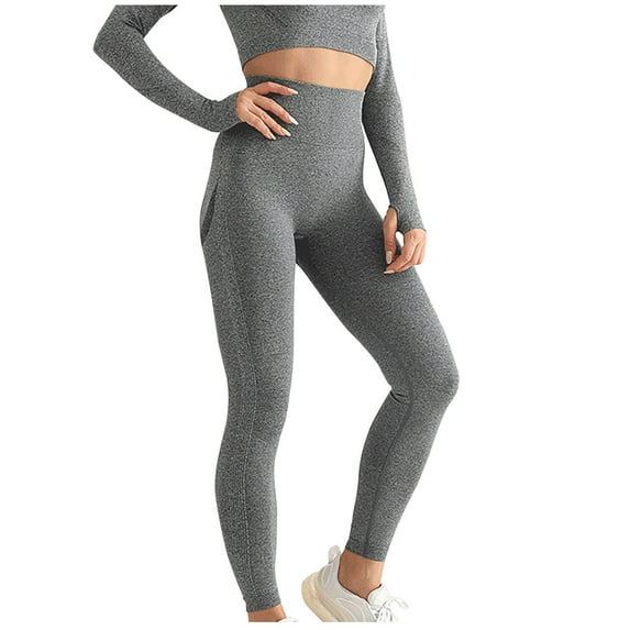 Fashion Plus Size Gym Yoga Pants for Women Solid Color Seamless Hip Lifting Breathable Yoga Suit With Tight Fitting High Waisted Sports Bottom Fitness Pants Save to 65% off!