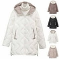 thumbnail image 1 of Fashion Plus Size Hooded Coats for Womens Winter Warm Casual Loose Solid Color Pocket Zippered Reversible Long Coat, 1 of 9