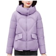 thumbnail image 1 of Fashion Plus Size Hooded Coats for Womens Winter Warm Casual Solid Color Long Sleeve Warm, 1 of 8