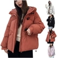 thumbnail image 1 of Fashion Plus Size Hooded Coats for Womens Winter Warm Casual Solid Color Short Sleeved Hooded, 1 of 6