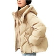 thumbnail image 1 of Fashion Plus Size Hooded Coats for Womens Winter Warm Casual Solid Color Short Sleeved Hooded, 1 of 4