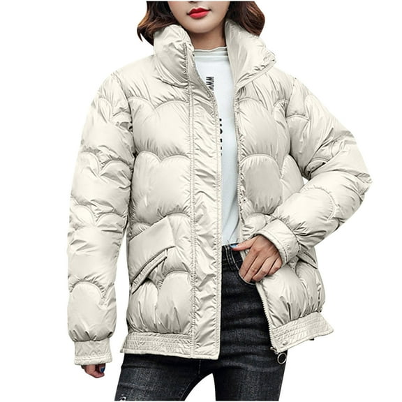 Fashion Plus Size Hooded Coats for Womens Winter Warm Long-sleeved Solid Color Light Shiny Down Jacket Long-sleeved Jacket