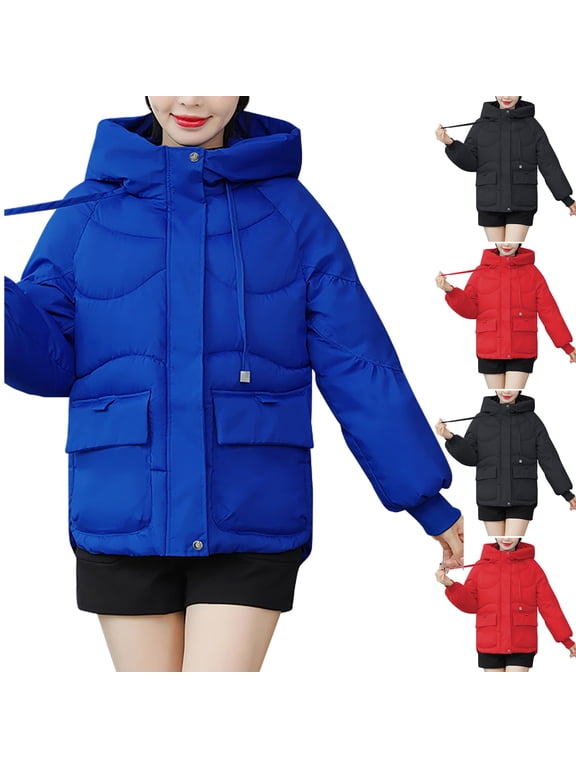 Fashion Plus Size Hooded Coats for Womens Winter Warm Loose Oversized Hooded Cotton Jacket With Thick Cotton Coat