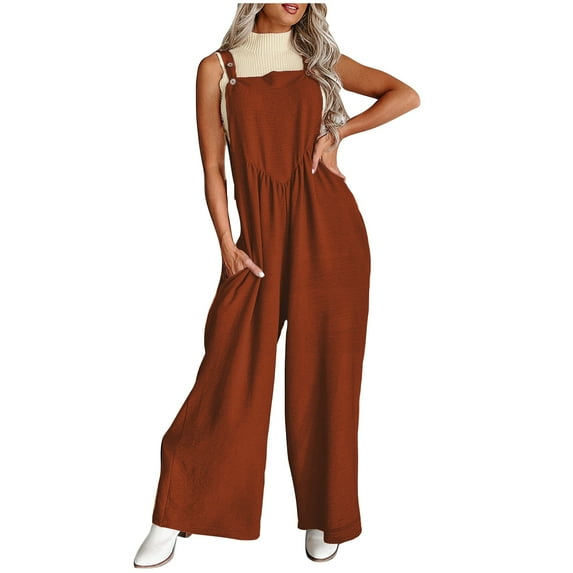 Fashion Plus Size Jumpsuits for Women Casual Summer Strap Jumpsuit New Style Solid Color Pocket Casual Jumpsuit Female