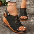 thumbnail image 1 of Fashion Plus Size Orthopedic Sandals for Womens Versatile Hollow Buckle Fish Mouth Spring And Summer Thick Bottom Wedge Sandals, 1 of 7