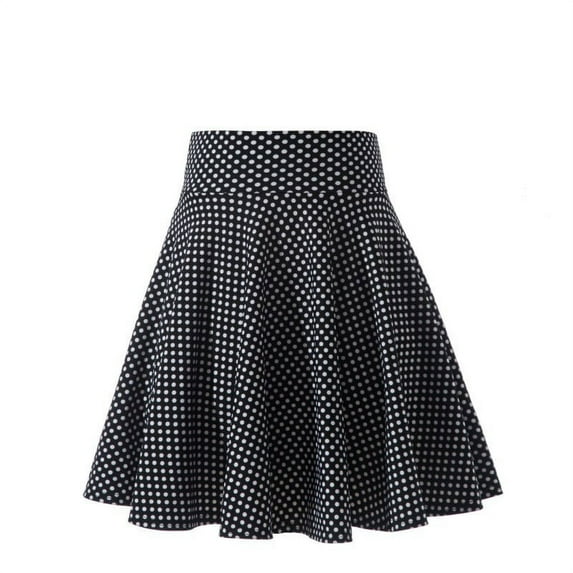 Fashion Plus Size Pleated Stretch Skirts for Women Graphic Print Casual Cute Elastic High Waist Spring Fall Mini Skirts