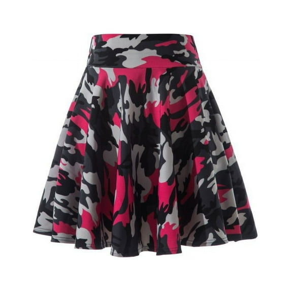 Fashion Plus Size Pleated Stretch Skirts for Women Graphic Print Casual Cute Elastic High Waist Spring Fall Mini Skirts