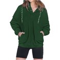 thumbnail image 1 of Fashion Plus Size Pullover Hoodie for Womens Zip Up Fuzzy Fleece Hoodie Oversized Sweatshirt Cozy Button Sweater Pullover With Pocket, 1 of 5
