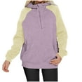 thumbnail image 1 of Fashion Plus Size Pullover Hoodie for Womens Zip Up Solid Color Blocked Loose Long Sleeved Hoodie Sweatshirt Long Sleeved-neck Top/shirt, 1 of 8