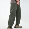 thumbnail image 1 of Fashion Plus Size Sports Jogger Pants for Mens Outdoors Water Proofing Design Solid Casual Elastic Waist Pocket Cargo Pants 50% off, 1 of 9