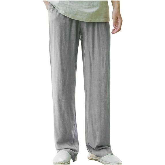 Fashion Plus Size Sports Jogger Pants for Mens Summer Solid Casual Elastic Waist With Pocket Pants 50% off Clearance!