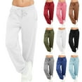 thumbnail image 1 of Fashion Plus Size Yoga Pants for Women Casual Loose Trousers Drawstring Long Pants Wide Leg Pants Yoga Pants with Pockets Women Running Jogger Sweatpants S-5XL, 1 of 9